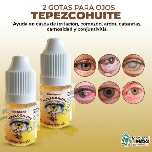 Gotas de Tepezcohuite Pack de 2 para limpiar y curar tus ojos naturalmente